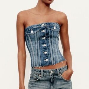 ZARA denim Bustier top
